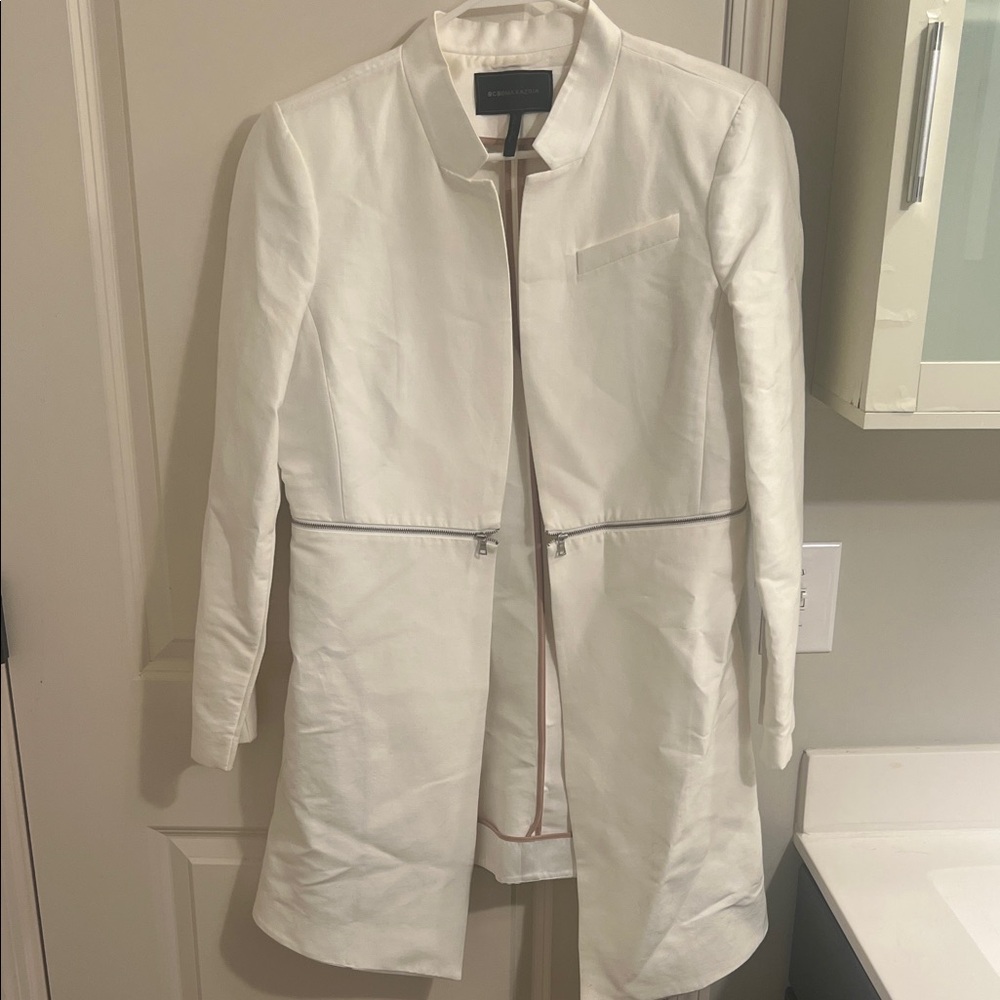 BCBGMaxAzria White Trench Coat